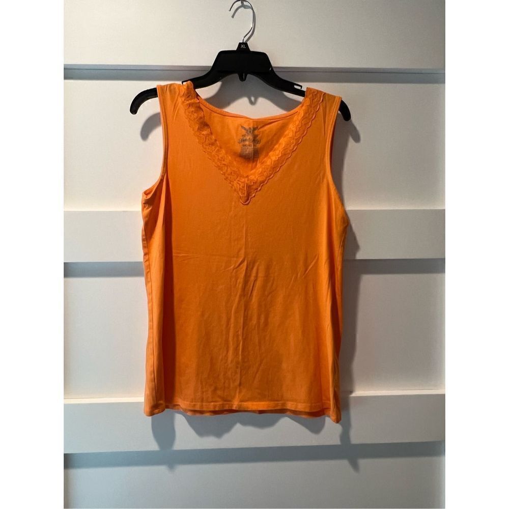 Faded Glory Lace Tank Top with Lace v-neck size L